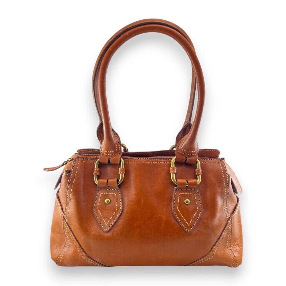 Wilsons Leather Burnt Yellow Saddle Leather Purse Shoulder Bag Satchel Mini Tote